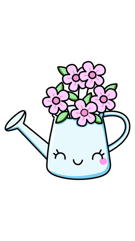 Watering cans are a necessity for any gardener, but they can also be a work of art. Cute garden watering cans with flowers are a great way to add a touch of whimsy and charm to your garden. There are... Cute Watering Can Drawing, Watering Can Drawing, Watering Can Art, Kawaii Plants, Can Clipart, Frog Rock, Whatsapp Stickers, Cute Garden, Pen Craft