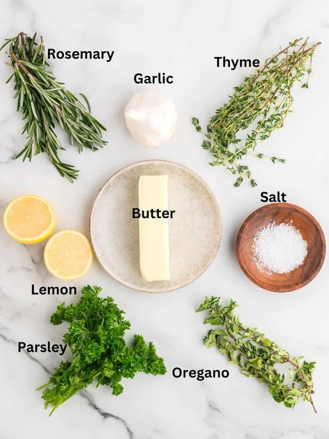 My simple homemade Garlic Herb Butter, a compound butter, will become your new secret weapon in the kitchen. It is a perfect topping for steak, chicken, seafood, and prime rib and adds tons of flavor! You will also always want to have it on hand for spreading on toast, biscuits, and cornbread and as a topping for pasta noodles, baked potatoes, and rice. Topping For Steak, Garlic Herb Butter Recipe, Herb Butter For Steak, Potatoes And Rice, Flavored Butter Recipes, Butter Recipes Homemade, Herb Butter Recipe, Homemade Garlic Butter, Garlic Herb Butter