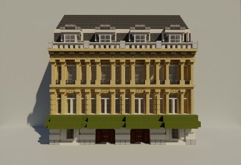 Minecraft Parisian House, Minecraft Parisian Building, Minecraft Haunted Mansion, Minecraft Brick, Minecraft Skyscraper, Minecraft City Buildings, Parisian House, Parisian Architecture, Minecraft House Plans