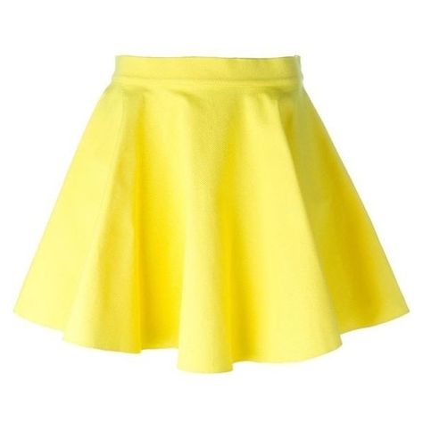 Jeremy Scott Skater Skirt ❤ liked on Polyvore featuring skirts, flared skirts, knee length skater skirt, yellow skirt, yellow knee length skirt and jeremy scott Short Flared Skirt, How To Wear Flannels, Styles Clothes, Skirt Circle, Flared Skater Skirt, Kente Styles, Ankara Dresses, Stretchy Skirt, Yellow Skirt