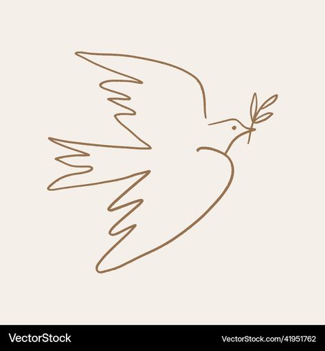 Dove Line Drawing, Dove Silhouette, Peace Pigeon, Dove Drawing, Vector Illustration Art, Peace Bird, Dove Of Peace, Pigeon Bird, Vector Art Illustration