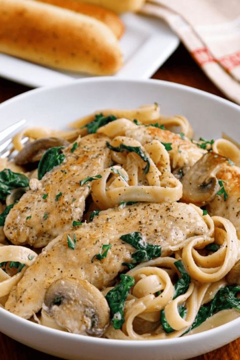 Recreate the restaurant experience at home with this Olive Garden Copycat Chicken Marsala Fettuccine! This creamy pasta dish features tender chicken breasts sautéed in a rich Marsala wine sauce, served over fettuccine for a deliciously comforting meal that's perfect for any occasion. Chicken Marsala Fettuccine, Instant Pot Chicken Marsala, Chicken Francese, Olive Garden Copycat, Restaurant Experience, Creamy Pasta Dishes, Marsala Chicken Recipes, Marsala Wine, Chicken Tenderloins