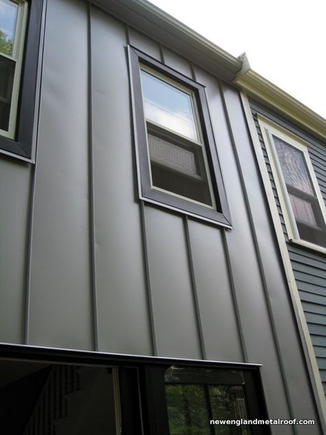 How to Install Metal Wall Panels - Metal Cladding for Homes - Roofing Calculator - Estimate your Roofing Costs - RoofingCalc.com Building Cladding, Townhouse Exterior, Metal Roofs, Metal Wall Panel, Metal Cladding, Copper Roof, Metal Siding, Aluminum Siding, House Siding