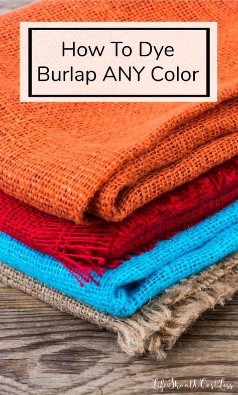 Diy Burlap Bags, Wrapping Room, Burlap Crafts Diy, Twine Crafts, Colored Burlap, Burlap Projects, Painting Burlap, Burlap Decor, Burlap Curtains