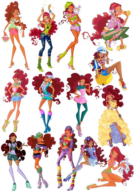 Winx Club Musa Outfits, Winx Club Outfits, Aisha Winx, Seventeenth Birthday, Klub Winx, Bloom Winx Club, Cartoon Girls, Wallpaper Iphone Disney, Black Anime Characters