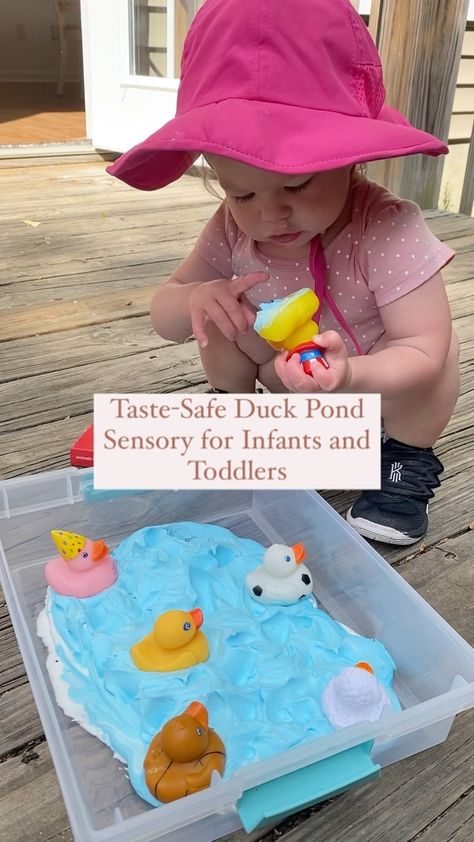 Duck Pond Sensory Bin, Duck Sensory Play, Rubber Duck Sensory Play, Rubber Duck Sensory Bin, Ducks Eyfs Activities, Duck Crafts Preschool, Summer Activities Babies, Duck Sensory Bin, Duck Activities For Kids