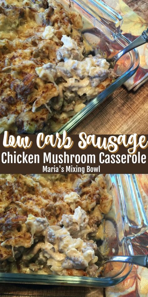 Dinners Crockpot, Low Carb Sausage, Mushroom And Chicken, Meals Summer, Chicken Mushroom Casserole, Breakfast Family, Sausage Mushroom, Family Freezer, Dinners Healthy