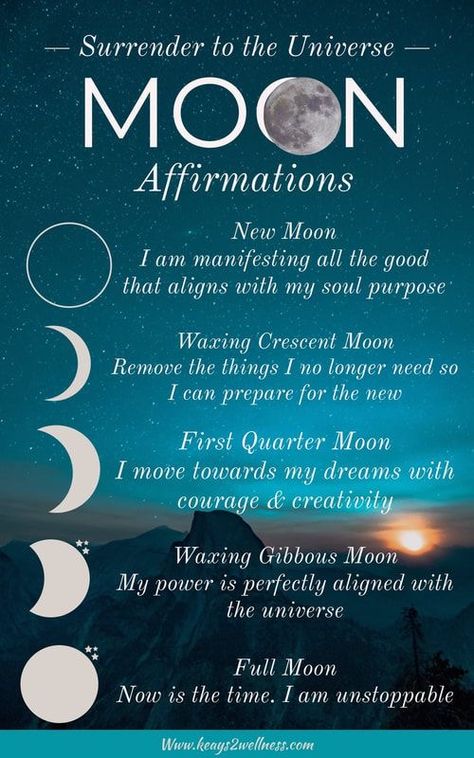 Moon Phase Affirmations, Moon Knowledge, Moon Affirmations, Universe Magic, Moon Facts, Moon Meaning, Moon Magick, Moon Spells, Moon Rituals