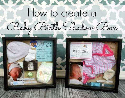 DIY Ideas for Newborn - Baby Birth Shadow Box - Do It Yourself Projects for the New Baby Boy or Girl - Nursery and Room Decor, Gear and Products, Safety Ideas and Other Practical Items Make Great DIY Baby Gifts Baby Shadow Box, Big Closet, Diy Bebe, Shower Bebe, Foto Baby, Baby Projects, Baby Memories, Baby Time, Everything Baby