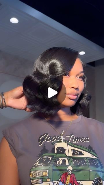 Evan-Nicole Williams on Instagram: "PERFECT HAIR x PERFECT BOB 🔥 @glamaffairhairco @1.love.c  14”14” Luxury Brazilian Body Wave for one of my favorite muses 🖤 this install came out beautifully & the hair was effortless per usual.   Obsessed with @glamaffairhairco 🤎 so many textures & so many looks! Use code: GURU25 for $25 off of your next order!! Thank me later 💋   #AtlantaHairstylist #AtlantaHair #NaturalHair #Atlanta  #Bundles #HairStylist  #ATLhair  #NaturalHair #atlponytail #TapeIns #ClipIns #TheHairGuruuu #Frontals #houstonhair #houstonMUA #protectivestyles #Webinar #MicrolinksAtlanta #atlMUA #LaceFrontal  #Bundles #BrazilianHair #SilkPress #Quickweave  #Natural #Quickweaves #houstonhairstylist #glamaffairhairco" Body Wave Black Women, Bobs Quickweave Side Part, Side Part Bob With Crimps, Short Side Part Bob Weave Curls, Wavy Bob Quick Weave Hairstyles, Weave Installation Styles, Body Wave Flip Over Quick Weave, Body Wave Bob Quick Weave, Curled Side Part Bob