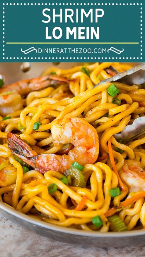 This shrimp lo mein is succulent shrimp with vegetables and egg noodles, all tossed together in a savory sauce. Shrimp With Vegetables, Shrimp Lo Mein Recipe, Shrimp Lo Mein, Fresh Egg Noodles, Flavorful Shrimp, Dinner Favorites, Lo Mein Recipes, Noodle Recipes Easy, Chinese Cooking Recipes