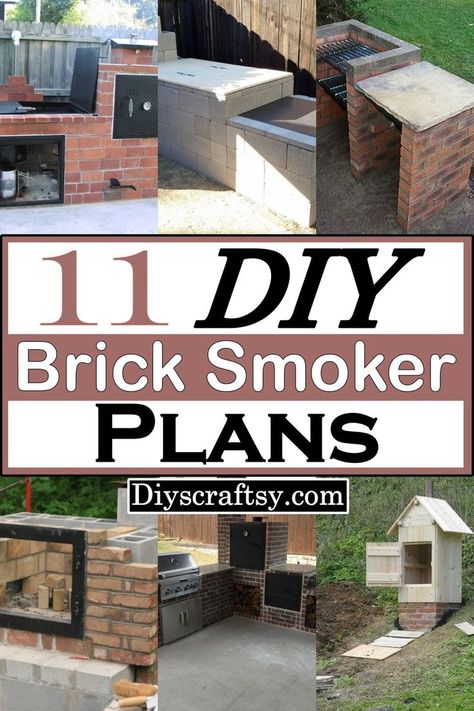 Making Hamburgers, Homemade Smoker Plans, Build Your Own Smoker, Barbecue Diy, Brick Smoker, Backyard Smokers, Build A Smoker, Backyard Bbq Pit, Brick Grill