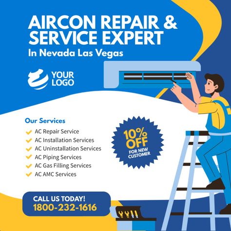 Design created with PosterMyWall Ac Service Poster, Car Service Social Media Design, Air Conditioner Social Media Design, Air Conditioner Ads, Air Conditioner Advertising, Aircon Repair, Ac Repair Services Poster, Service Poster, Ac Repair Services