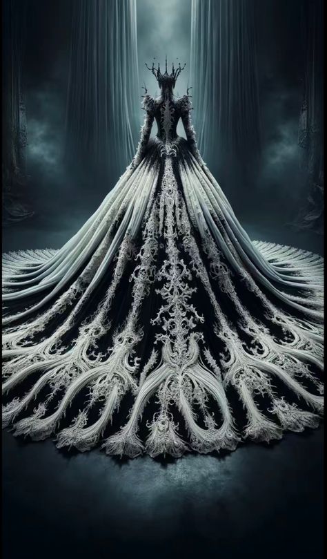 Dark Fashion Aesthetic, Moody Clothes, Villain Dresses, Dark Romantic Wedding, Beautiful Tattoos For Women, Black Brush, Queen Dresses, Fairytale Fashion, Dark Romantic