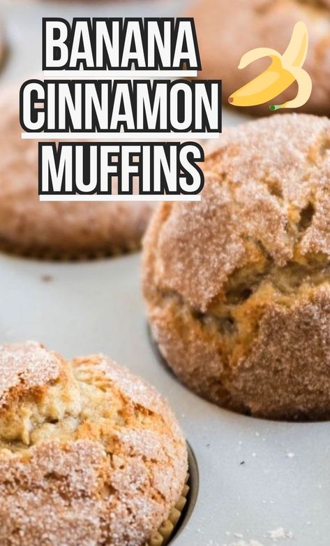 muffins in a muffin pan Cinnamon Sugar Banana Muffins, Cinnamon Banana Muffins, Homemade Banana Muffins, Cinnamon Muffins Recipe, Brown Sugar Muffins, Best Banana Muffin Recipe, Banana Cinnamon Muffins, Muffin Recipes Cinnamon, Dessert Loaf