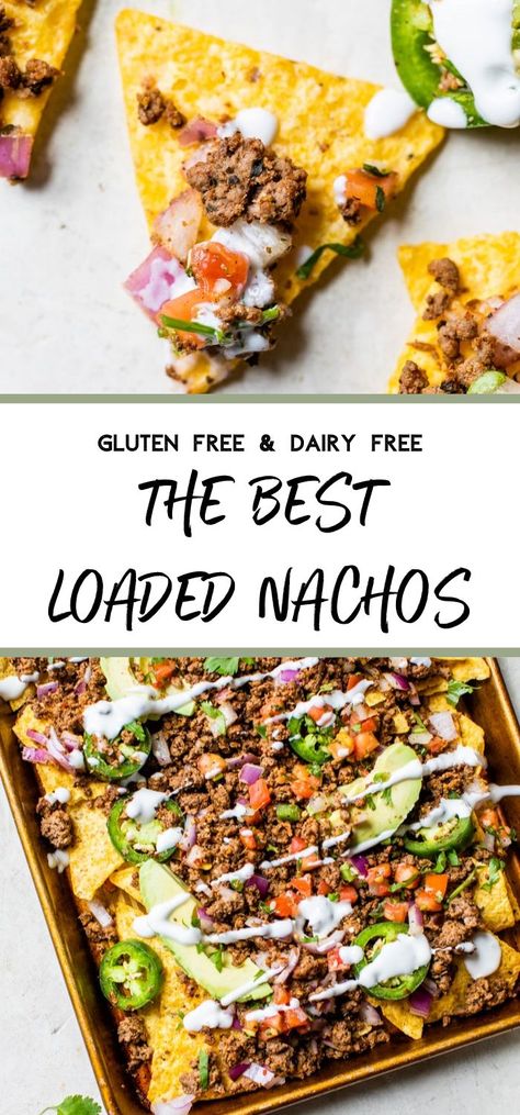 Gluten Free Nachos, Loaded Nachos Recipe, Nachos Recipe Beef, Healthy Nachos, Gluten Free Party Food, Chicken Nachos Recipe, Homemade Nachos, Nachos Recipe Easy, Loaded Nachos