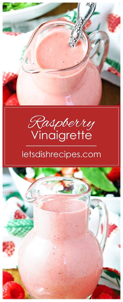 Homemade Raspberry Vinaigrette Recipes For Fresh Raspberries, Raspberry Dressing Recipe, Berry Vinaigrette, Tangy Salad Dressing, Raspberry Salad Dressing, Raspberry Vinaigrette Recipe, Salad Fixings, Sweet Appetizers, Raspberry Vinaigrette Dressing