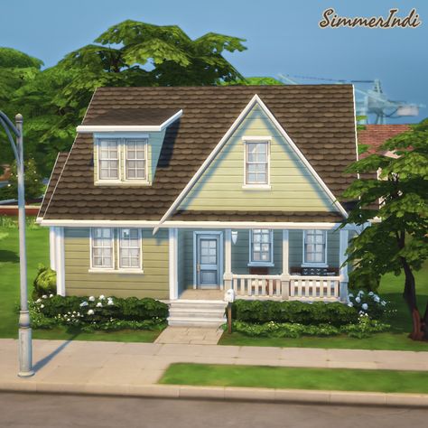 Willow Creek Starter House, Suburban Small House, Tiny Suburban House, Sims 4 Suburban, Small Suburban House, Ts4 House Ideas, Windenburg House, Home The Sims 4, Sims 4 Essentials