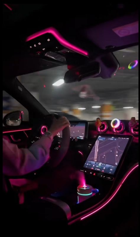 Led Lights In Car Aesthetic, Car Led Lights Interiors Aesthetic, Feel Good Playlist, Led Car Aesthetic, Inside Car Aesthetic, Pink Car Lights, Summer Road Trip Aesthetic, Hype Songs, Led Cars Aesthetic