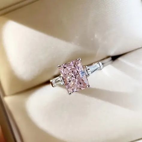 Temu | Explore the Latest Clothing, Beauty, Home, Jewelry & More Pink Wedding Rings, Pink Diamond Engagement Ring, Light Pink Wedding, Pink Zircon, Pink Engagement Ring, Pink Diamond Ring, Jewelry Wedding Rings, Square Diamond, Cubic Zirconia Rings