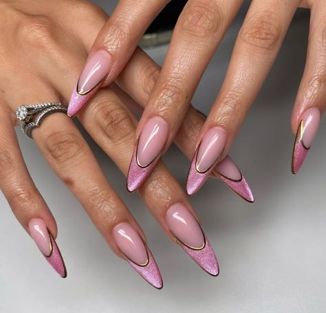 Nagel Tips, Classy Acrylic Nails, Almond Acrylic Nails, Acrylic Nails Coffin Pink, New Nails, Classy Nails, Fire Nails, Nail Design Ideas, Fancy Nails