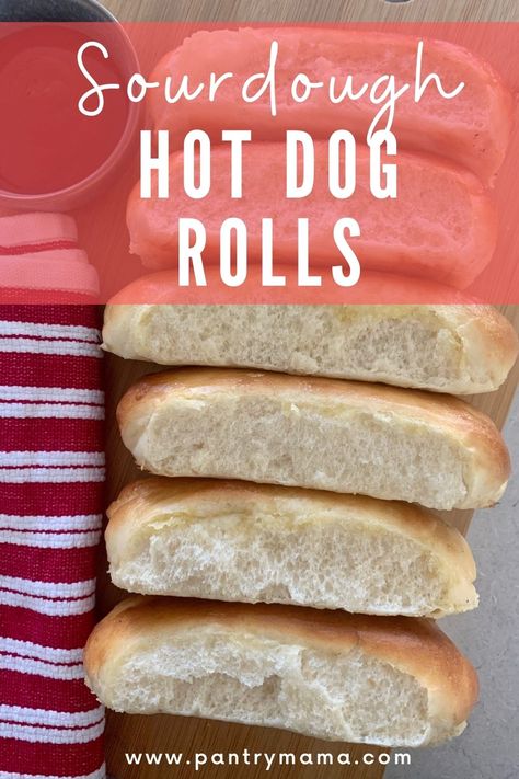 Hot Dog Buns Recipe, Hot Dog Rolls, Recipe Using Sourdough Starter, Sourdough Starter Discard Recipe, Homemade Sourdough Bread, Sourdough Starter Recipe, Sourdough Baking, Sourdough Bread Recipe, Bun Recipe