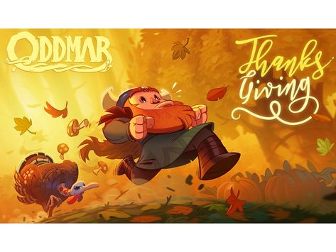 Thanksgiving Character Design, Thanksgiving Illustration Art, Game Poster Design, Dribbble Illustration, Thanksgiving Illustration, Poster Game, 2d Game Art, Book Cover Illustration, Book Illustration Art