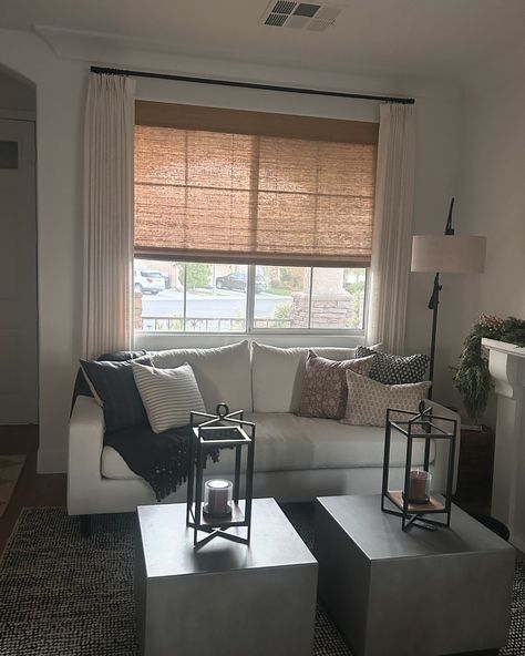 What a stunning transformation @twopagescurtains bamboo shades gave to my windows! Such an upgrade! I get the light shining in like i wanted with the ability to pull the shades down and with the privacy liner, block out some light when it is too bright! @twopagescurtains is having a sale right now and if you use code HAPPY you can get 17% off. To shop these an all of Twopages curtains and shades, comment BAMBOO and I will DM you the links directly! You must be following me so the links com... Curtains And Bamboo Shades, Linen Window Curtains, Window With Blinds And Curtains, Woven Shades With Curtains, Bamboo Shades With Curtains, Shades With Curtains, Twopages Curtains, Curtains And Shades, Bamboo Shades