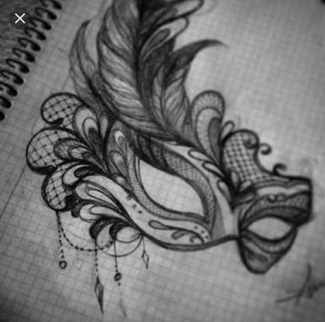 Lace Mask Tattoo, Mascarade Mask Drawing, Masquerade Mask Sketch, Theater Drawing Ideas, Masquerade Mask Tattoos For Women, Carnival Mask Drawing, Mask Tattoos For Women, Mask Design Concept, Masquerade Mask Ideas