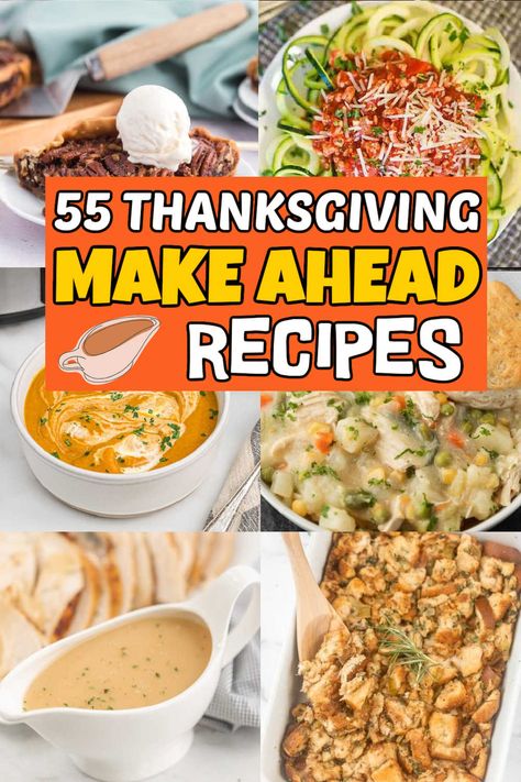 Make Ahead Thanksgiving Recipes, Make Ahead Thanksgiving, Make Ahead Recipes, Slow Cooker Pumpkin Soup, Dishes For Thanksgiving, Crockpot Chicken Parmesan, Easy Stuffing Recipe, Classic Chili Recipe, Turkey Chili Crockpot