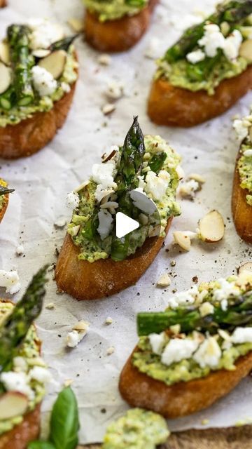 Nancy Fuller on Instagram: "It’s crostini time!! You have to make these pesto goat cheese asparagus crostinis for your loved ones. It’ll be the hit of the party!!

4 OZ plain goat cheese
1/4 pesto 
Asparagus heads
Chopped almonds" Pesto Asparagus, Pesto Goat Cheese, Artichoke Appetizer, Cheese Asparagus, Nancy Fuller, Appetizer Dips, Goat Cheese, Artichoke, Loved Ones