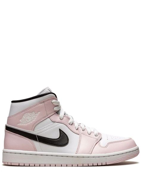 Discover great products at the best prices at Dealmoon. Air Jordan 1 Mid sneakers. Price:$218.40 Kotak Bento, Cute Jordans, Jordan Wings, Jordan Mid, Pink Jordans, Pretty Sneakers, Mid Sneakers, Nike Fashion Shoes, Preppy Shoes