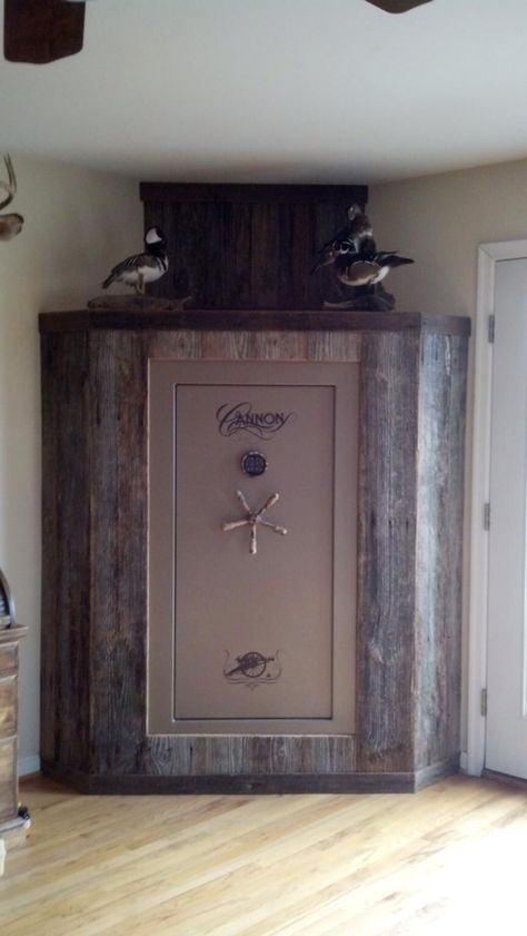 Do this in the house to hide the gun safe! Barndominium Exterior, Hunting Room, Hunting Decor, Barndominium Floor Plans, Man Room, Archery Hunting, Lodge Decor, Barndominium Ideas, Barndominium