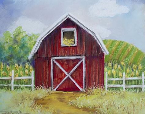 Farm Scene Painting, Barn Drawing, Red Barn Painting, Barn Pictures, Farm Paintings, Country Barns, Barn Painting, Barn Art, Paint Nite