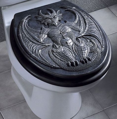 Top 10 Amazing and Unusual Toilet Seats Toilet Seat Design, Styl Goth, Gothic Bathroom, Toilette Design, Pyramid Collection, Gothic Furniture, Bathroom Redesign, Dragon Decor, Toilet Seats