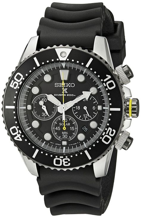 Seiko Prospex SSC021 Solar Chronograph Dive Watch Victorinox Watches, Seiko Solar, Seiko Diver, Seiko Men, Divers Watch, Seiko Watches, Dive Watches, Patek Philippe, Sport Watches