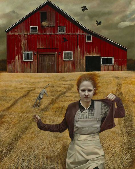 Andrea Kowch, Library Walls, Surrealist Landscape, Genre Painting, Favorite Paintings, Magic Realism, American Gothic, Dream Chaser, Andrew Wyeth