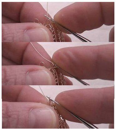 Picture of Step 6: Narrowing Down One End Crochet Jewelry Tutorial, Crochet Wire, Wire Knitting, Spool Knitting, Wire Crochet Jewelry, Tube Necklace, Wire Crochet, Earring Tutorial, Ideas Crochet