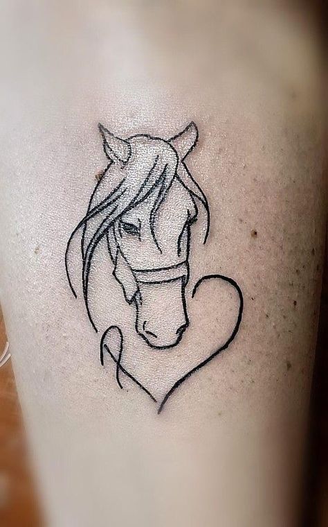 Horse Henna Design, Horse Tattoo With Name, Pony Tattoo Design, Small Tattoos Horse, Small Horse Tattoos For Women, Horse Tatoos Ideas, Memorial Horse Tattoo, Horse Memorial Tattoo, Horse Memorial Ideas