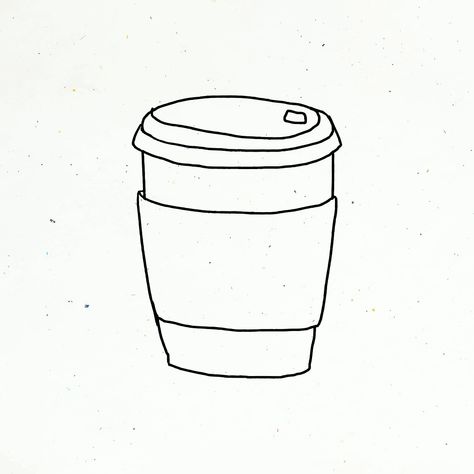 Disposable coffee cup doodle style vector | premium image by rawpixel.com / nunny Simple Coffee Cup Drawing, Coffee Cup Sketch Simple, Coffee Cup Vector Illustration, Cafe Icon, Coffee Doodle, Paper Coffee Cup, Best Stocks, Paper Cup, Free Illustrations