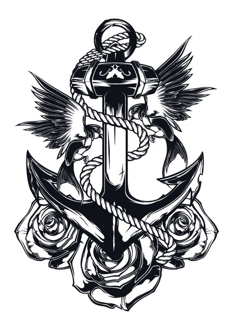 Catrina Tattoo, Anchor Tattoo Design, Anker Tattoo, Pirate Tattoo, Samurai Tattoo Design, Anchor Tattoos, Cool Forearm Tattoos, Nautical Tattoo, Navy Anchor