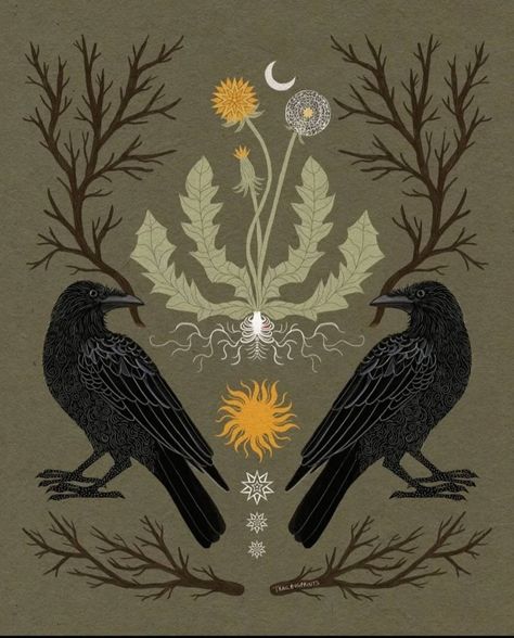 Dark Academia Illustration, Exhibition Inspiration, Folk Horror, Gothic Pattern, Black Birds, Crows Ravens, Dark Cottagecore, Halloween Drawings, Animals Art