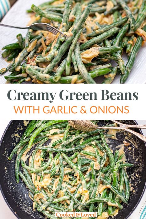 Creamy Green Bean Recipes, Canned Green Bean Recipes, Creamed Green Beans, String Bean Recipes, Boil Green Beans, Creamy Green Beans, Green Bean Recipe, Green Beans Side Dish, Bean Recipe