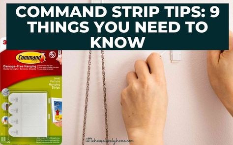 Command strips are fantastic devices for hanging things up on the wall without making holes in your walls. But when ... Read more The post Command Strips Tips: 9 Things You Need to Know appeared first on Little House Lovely Home. Command Strip Ideas Wall Decor, Command Strip Ideas, Hanging Heavy Pictures, Hanging Pictures On The Wall, River Rock Fireplaces, Clever Closet, Cottagecore Living, Cinder Block Walls, Handy Tools