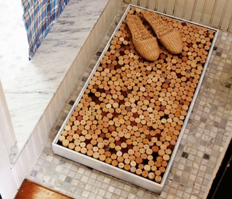 diy, diy projects, diy home products, diy bathroom products, cork bath mat, recycled wine corks, wine cork bath mat, green bathroom, recycled materials Diy Bathroom Mat, Diy Bath Mat, Diy Bath Mats, Wine Cork Projects, Recycled Wine Corks, Wine Cork Diy, Cork Projects, Wine Bottle Corks, Cork Diy