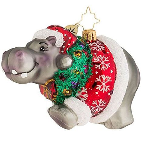 Safari Christmas, Radko Christmas Ornaments, Hippopotamus For Christmas, Christopher Radko Ornaments, Radko Ornaments, Hungry Hippos, Cute Hippo, Lamp Stand, Merry Bright Christmas