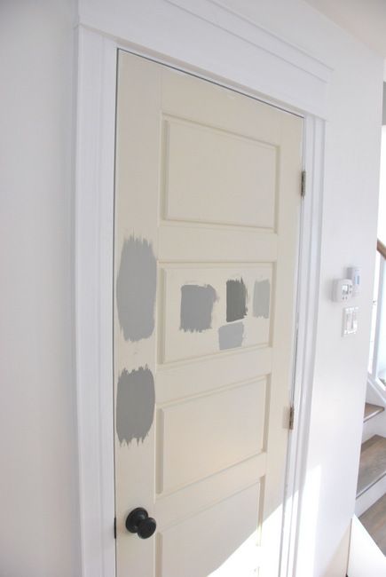 Click for the DIY tutorial we used for painting our gray interior doors. They look factory finished and are amazing with white walls! Gray Interior Doors White Trim, Grey Doors White Trim, Update Interior Doors Diy, Updating Interior Doors Diy, Interior Doors Diy, Update Interior Doors, Replacing Interior Doors, Gray Interior Doors, Interior Door Colors