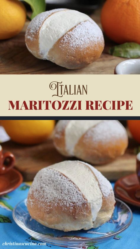 Italian Brioche Recipe, Italian Breakfast Pastries, Italian Pastries Traditional, Marzapane Recipe, Maritozzo Recipe, Pastry Flour Recipes, Maritozzi Recipe, Italian Pastry Recipes, Amaretti Recipe