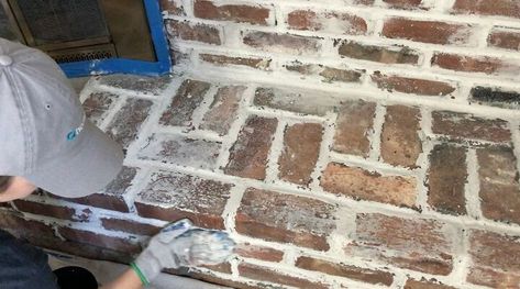 German Schmear Fireplace, Fireplace Makeover Diy, Smear Brick, Dark Fireplace, German Smear Brick, German Schmear, German Smear, Fireplace Diy, Diy Fireplace Makeover