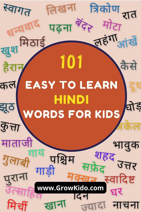 basic Hindi words for kids Hindi Words For Kids, Hindi Vocabulary, English Meaning, Learn Hindi, Hindi Worksheets, Hindi Words, Vocabulary Building, Helping Kids, Vocabulary